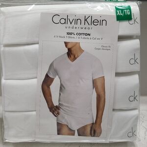 Calvin Klein Mens V-neck Undershirt Set of 4